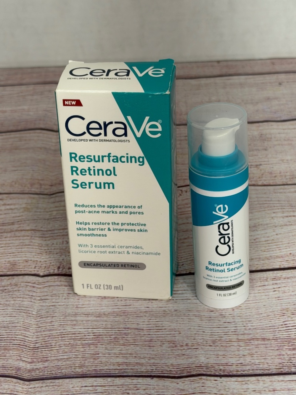 CeraVe Resurfacing Retinol Serum For Post Acne Marks 1 Fl Oz - face, skincare,